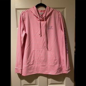 Vineyard Vines Pink Striped Sweatshirt With Hood